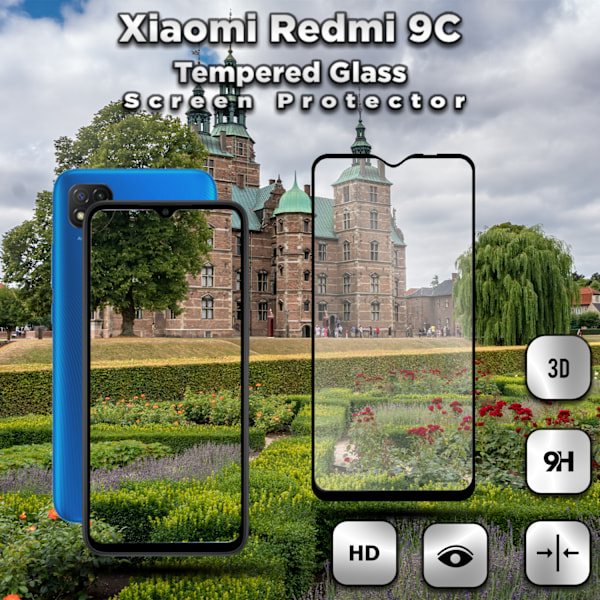 Xiaomi Redmi 9C - Härdat Glas 9H - Super kvalitet 3D Skärmskydd