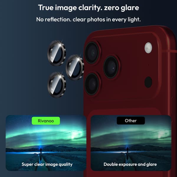 2-Pack iPhone 18 Pro Max Kameralinsskydd - Härdat Glas 9H - Super kvalitet 3D iPhone 18 Pro Max
