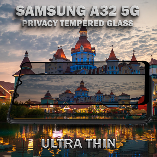 1-Pack Privacy Skärmskydd For Samsung A32 (5G) - Härdat Glas 9H - Super Kvalitet 3D