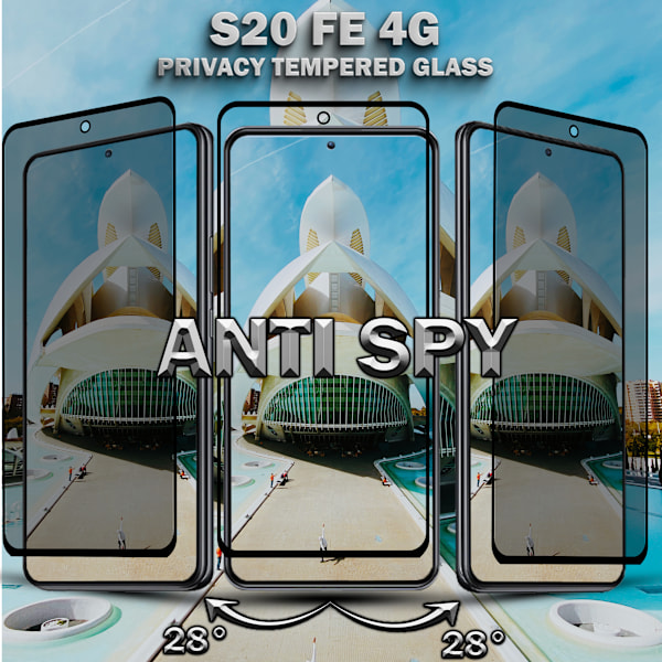 1-Pack Privacy Skärmskydd For Samsung S20 FE (4G) - Härdat Glas 9H - Super Kvalitet 3D