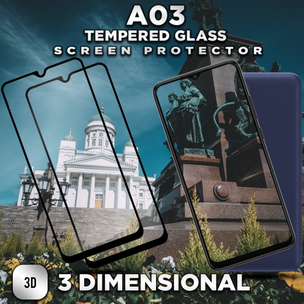 2-Pack Samsung Galaxy A03 - Härdat Glas 9H - Super Kvalitet 3D