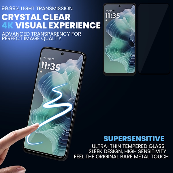 2-Pack MOTOROLA G35 Skærmbeskyttelse - Hærdet Glas 9H - Super kvalitet 3D
