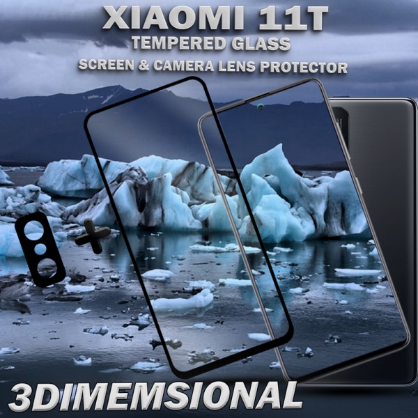 1-Pack Xiaomi 11T Skärmskydd & 1-Pack linsskydd - Härdat Glas 9H - Super kvalitet 3D