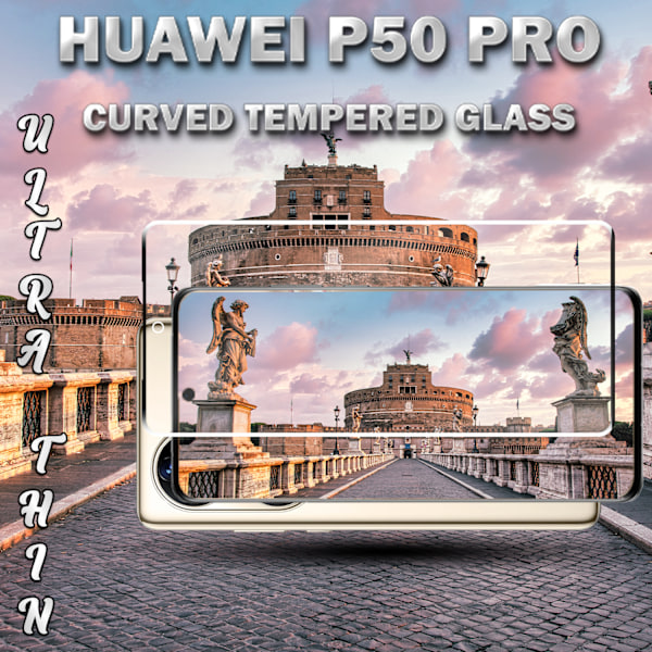 1-Pack HUAWEI P50 PRO Skærmbeskyttelse - Hærdet Glas 9H - Super kvalitet 3D
