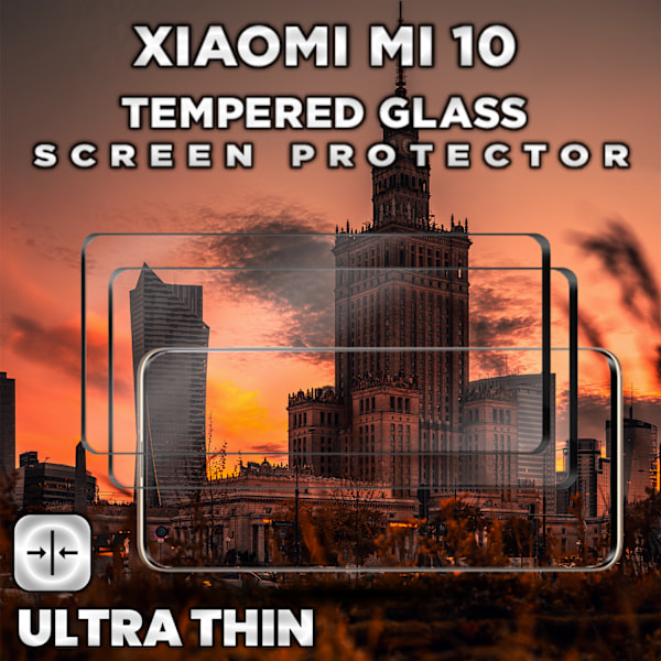 2-Pack Xiaomi Mi 10 - Härdat Glas 9H - Super kvalitet 3D Skärmskydd