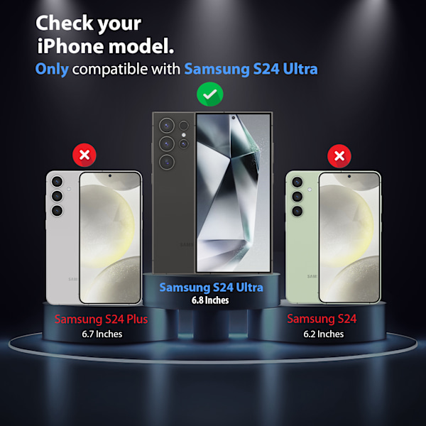 2-Pack Samsung Galaxy S24 Ultra Skärmskydd & 2-Pack Linsskydd - Härdat Glas | [Automatisk Installation] - Bubbelfritt