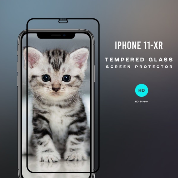iPhone 11 / XR - 9H Härdat Glass - Top Kvalitet 3D