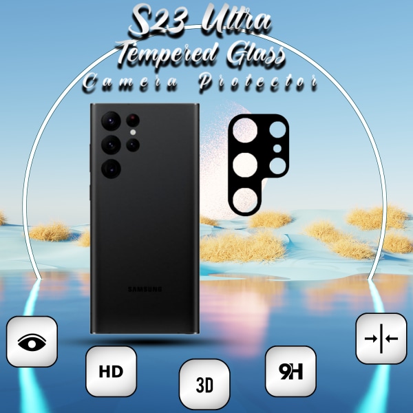 1-Pack Linsskydd Samsung Galaxy S23 Ultra - Härdat Glas 9H - Super 3D Linsskydd