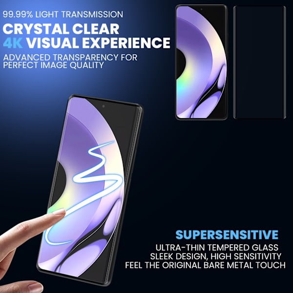 1-Pack Realme 10 Pro Plus Skærmbeskyttelse - Hærdet Glas 9H - Super kvalitet 3D