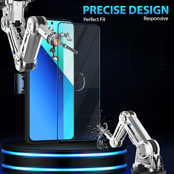 2-Pack Xiaomi Redmi Note 13 Skärmskydd & 1-Pack linsskydd - Härdat Glas 9H - Super kvalitet 3D