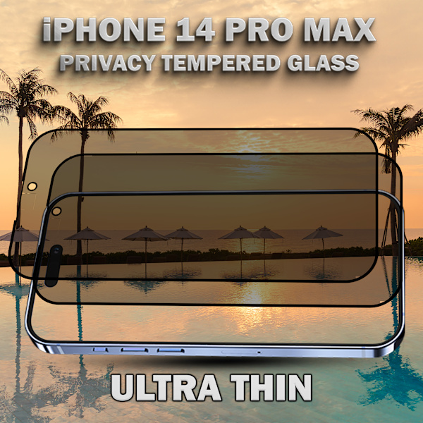 2-Pack Privacy Skärmskydd For iPhone 14 Pro Max - Härdat Glas 9H - Super Kvalitet 3D
