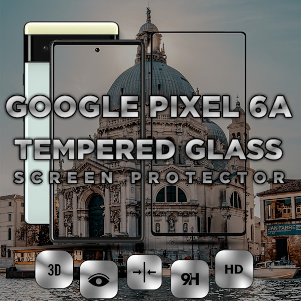 1-Pack GOOGLE PIXEL 6A Näytönsuoja - Karkaistu Lasi 9H - Super laatu 3D