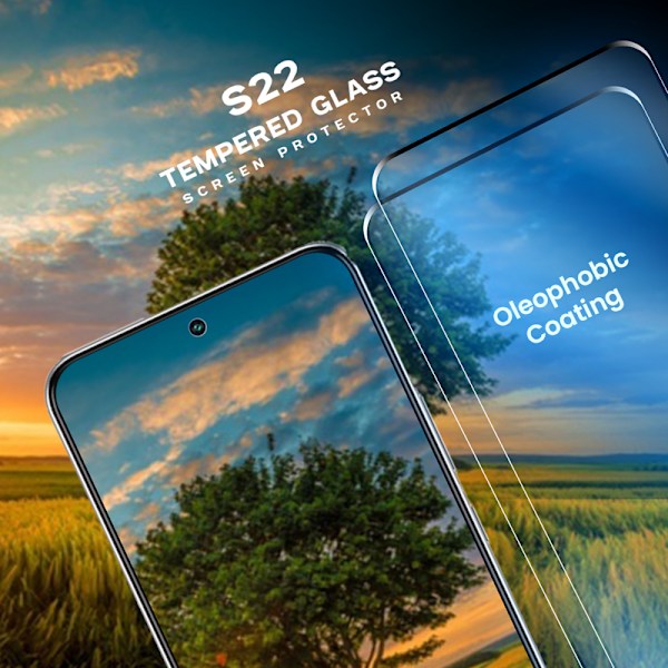 2-Pack SAMSUNG S22 Skærmbeskyttelse - Hærdet Glas 9H - Super kvalitet 3D