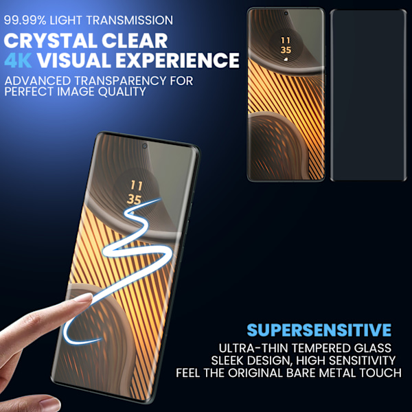 2-Pack MOTOROLA EDGE 50 ULTRA Näytönsuoja - Karkaistu Lasi 9H - Super laatu 3D