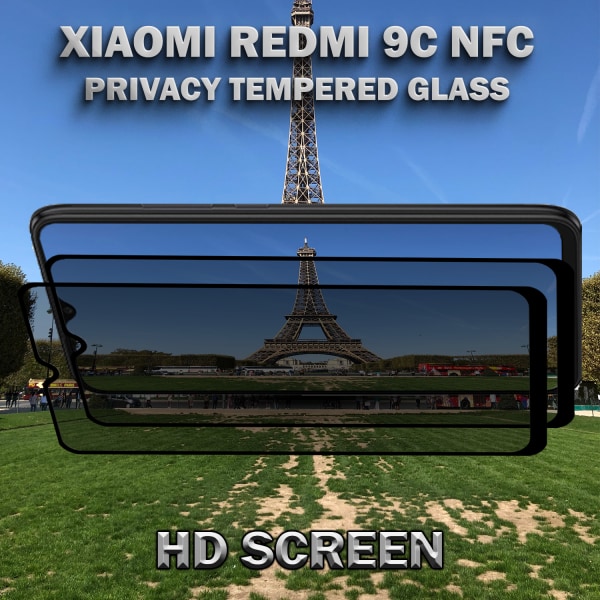 2-Pack Privacy Skärmskydd For Xiaomi 9C NFC - Härdat Glas 9H - Super Kvalitet 3D