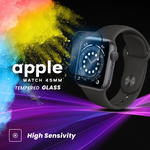 Apple Watch Series 7 45mm - Härdat glas 9H – Super kvalitet 3D