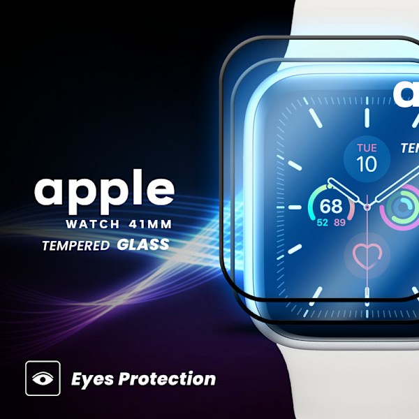 2-Pack APPLE WATCH SERIES 7 41MM Skærmbeskyttelse - Hærdet Glas 9H - Super kvalitet 3D