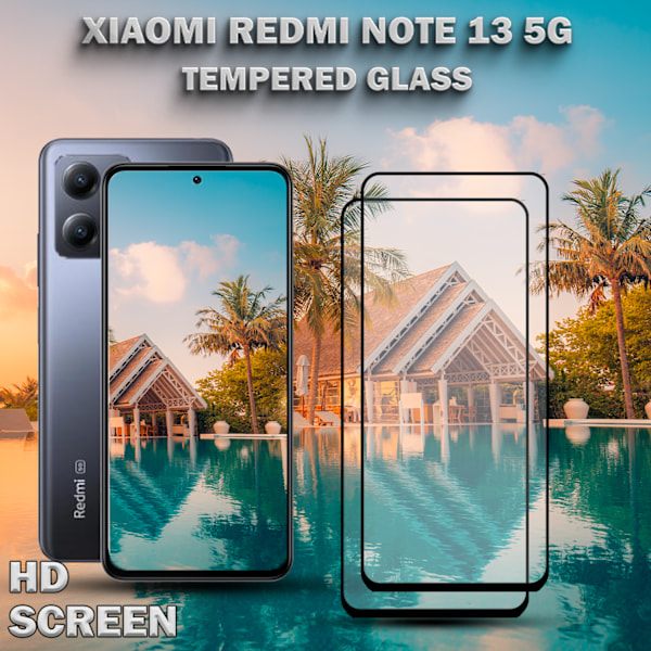 2-Pack Xiaomi Redmi Note 13 5G- Härdat glas 9H - Super kvalitet 3D Skärmskydd