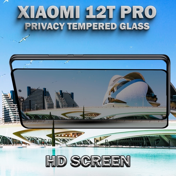 1-Pack Privacy Skärmskydd For Xiaomi 12T Pro - Härdat Glas 9H - Super Kvalitet 3D