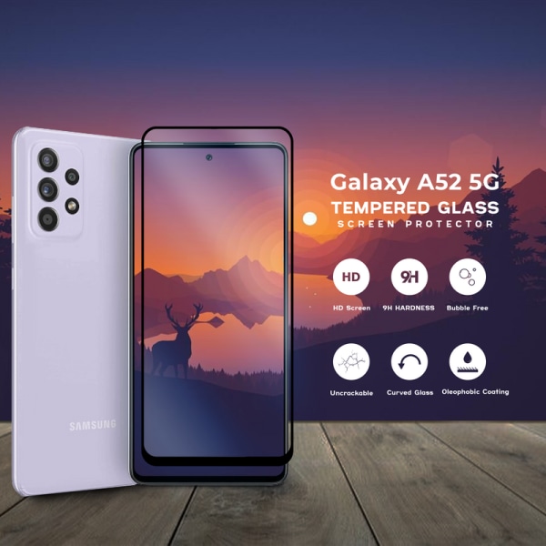 Samsung Galaxy A52 5G - Härdat glas 9H - Super kvalitet 3D Skärmskydd