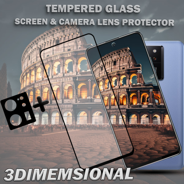 1-Pack XIAOMI 13T Skärmskydd & 1-Pack linsskydd - Härdat Glas 9H - Super kvalitet 3D