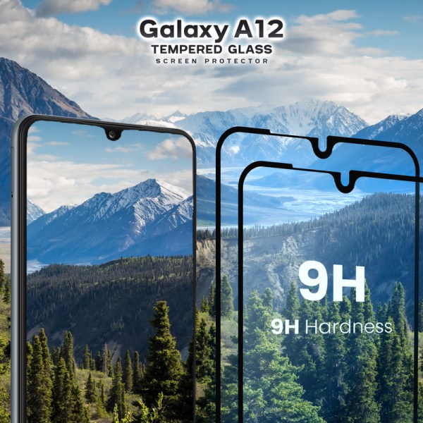 2-Pack Samsung Galaxy A12 - Härdat Glas 9H - Super Kvalitet 3D