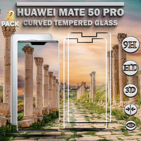 2-Pack Huawei Mate 50 Pro - Härdat Glas 9H – Super kvalitet 3D  Skärmskydd
