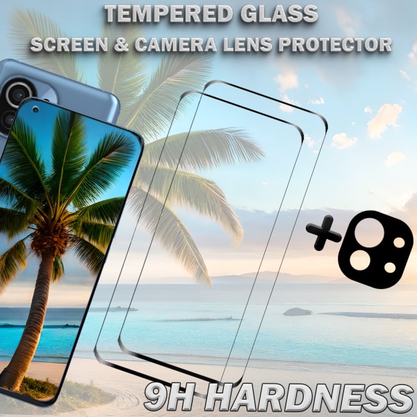 2-Pack XIAOMI MI 11 LITE Skärmskydd & 1-Pack linsskydd - Härdat Glas 9H - Super kvalitet 3D