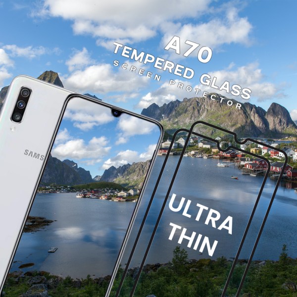 2 Pack Samsung Galaxy A70 - Härdat Glas 9H - Super Kvalitet 3D