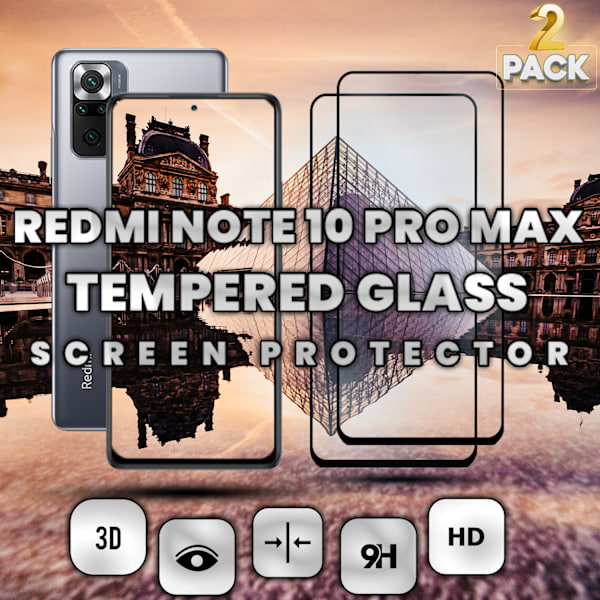2-Pack XIAOMI REDMI NOTE 10 PRO MAX Näytönsuoja - Karkaistu Lasi 9H - Super laatu 3D