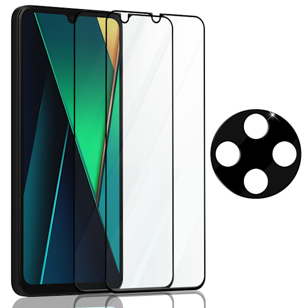 2-Pack Xiaomi Poco C75 Skärmskydd & 1-Pack linsskydd - Härdat Glas 9H - Super kvalitet 3D