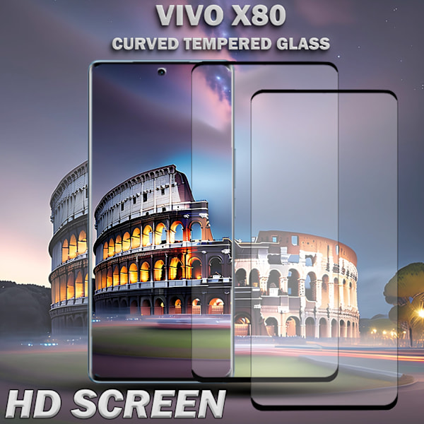 2-Pack Vivo X80 Skärmskydd - Härdat Glas 9H - Super kvalitet 3D