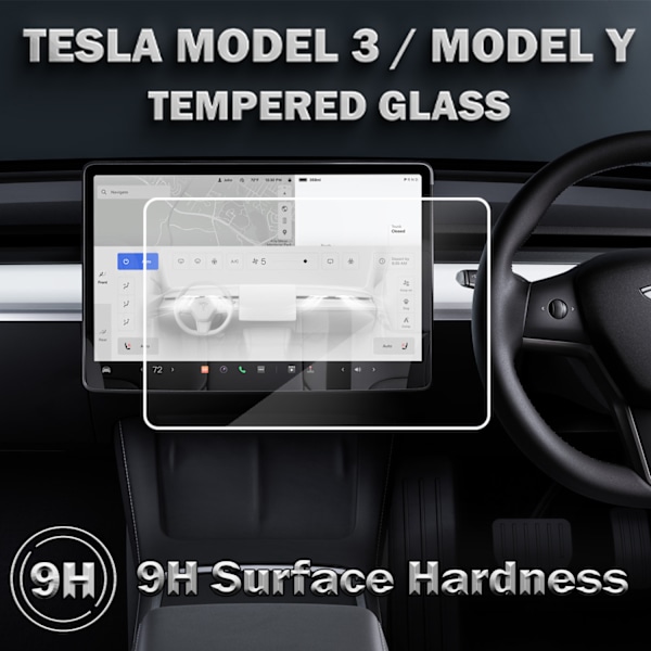 1-Pack TESLA MODEL Y Näytönsuoja - Karkaistu Lasi 9H - Super laatu 3D