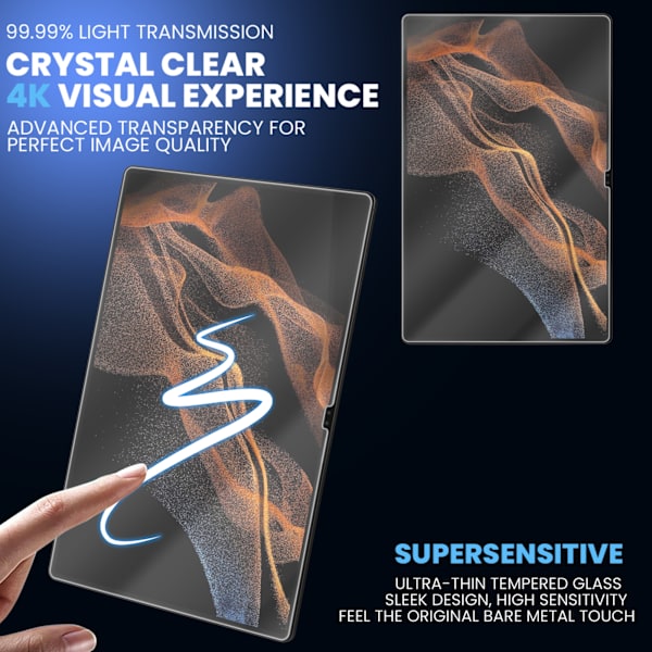 2-Pack SAMSUNG TAB S8 Näytönsuoja - Karkaistu Lasi 9H - Super laatu 3D