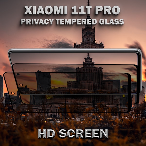 2-Pack Privacy Skärmskydd For Xiaomi 11T Pro - Härdat Glas 9H - Super Kvalitet 3D