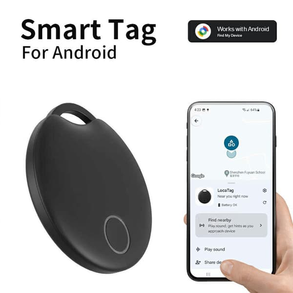 Smart Tag til Android, IP67 vandtæt objektsøger til nøgler og bagage Vit