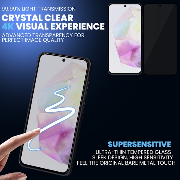 2-Pack Samsung A56 Privacy Näytönsuoja - Karkaistu Lasi 9H - Super laatu 3D
