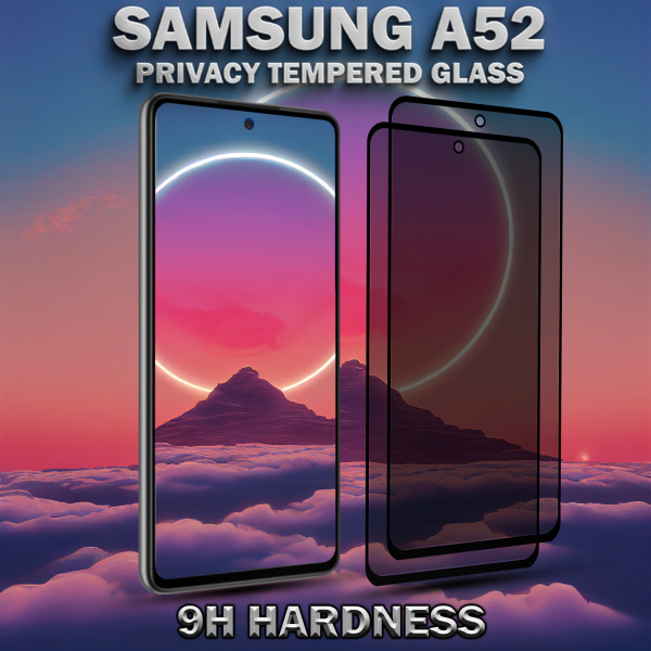 2-Pack Privacy Skärmskydd For Samsung A52 - Härdat Glas 9H - Super Kvalitet 3D