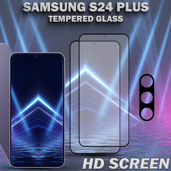 2-Pack SAMSUNG S24 PLUS Skärmskydd & 1-Pack linsskydd - Härdat Glas 9H - Super kvalitet 3D