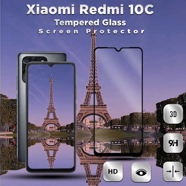 Xiaomi Redmi 10C - Härdat Glas 9H - Super kvalitet 3D Skärmskydd