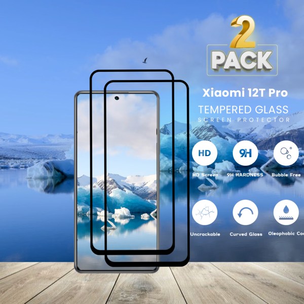 2-Pack Xiaomi 12T Pro - Härdat Glas 9H - Super kvalitet 3D Skärmskydd