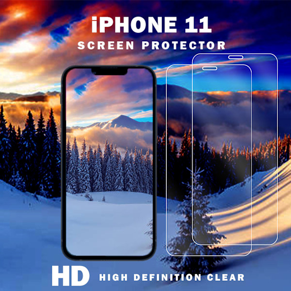 2-Pack IPHONE 11 Näytönsuoja - Karkaistu Lasi 9H - Super laatu 3D
