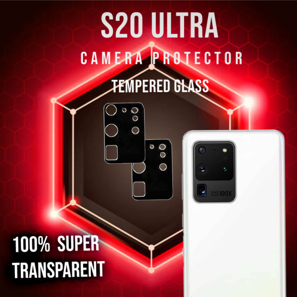2-Pack Linsskydd S20 Ultra Kamera - Härdat Glas 9H - Super 3D