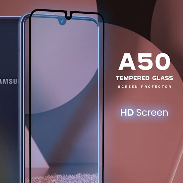1-Pack SAMSUNG GALAXY A50 Skærmbeskyttelse - Hærdet Glas 9H - Super kvalitet 3D
