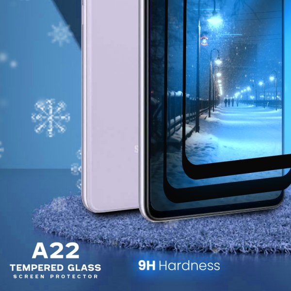 2 Pack Samsung Galaxy A22 - Härdat glas 9H - Super kvalitet 3D