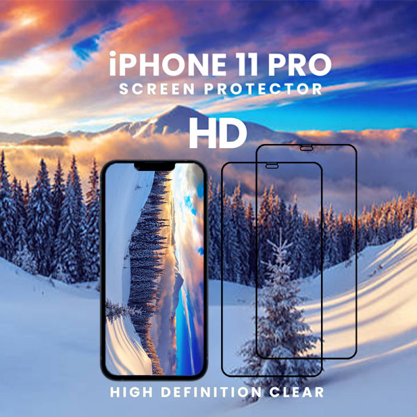 2-Pack IPhone 11 Pro - Härdat Glas 9H - Super Kvalitet 3D