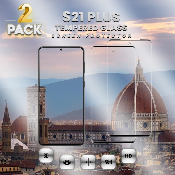 2-Pack Samsung Galaxy S21 Plus -Härdat Glas 9H-Super kvalitet 3D
