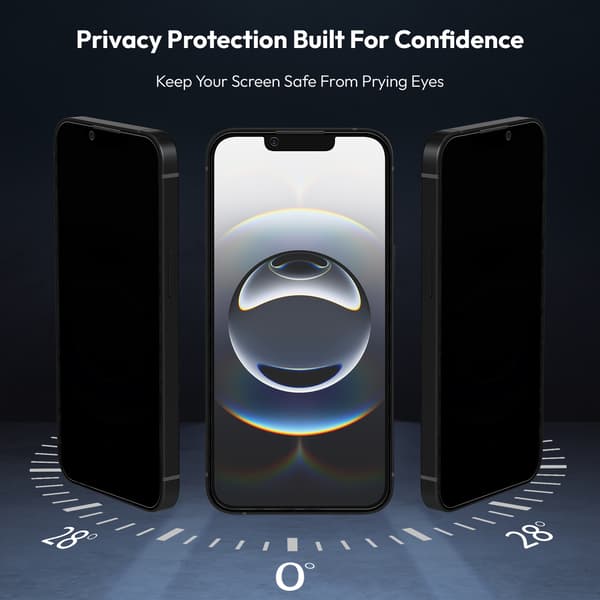 2-Pack Iphone 16E Privacy Skärmskydd & 2-Pack linsskydd - Härdat Glas | [Automatisk Installation] - Bubbelfritt