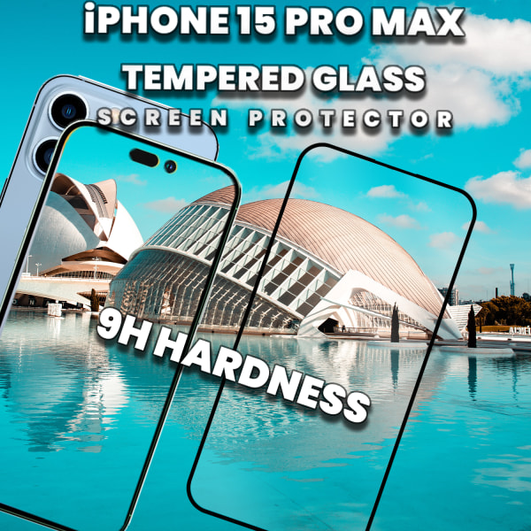 iPhone 15 Pro Max- 9H Härdat Glass - Super kvalitet 3D