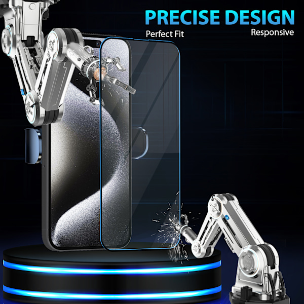 2-Pack ‏‏Iphone 15 Pro Skärmskydd - Härdat Glas 9H - Super kvalitet 3D